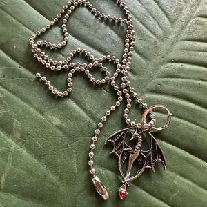 Silver Dragon Pendant Necklace